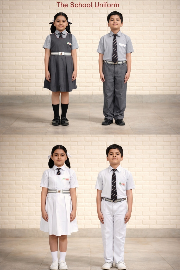 The School Uniform - Grey and White variants for boys and girls